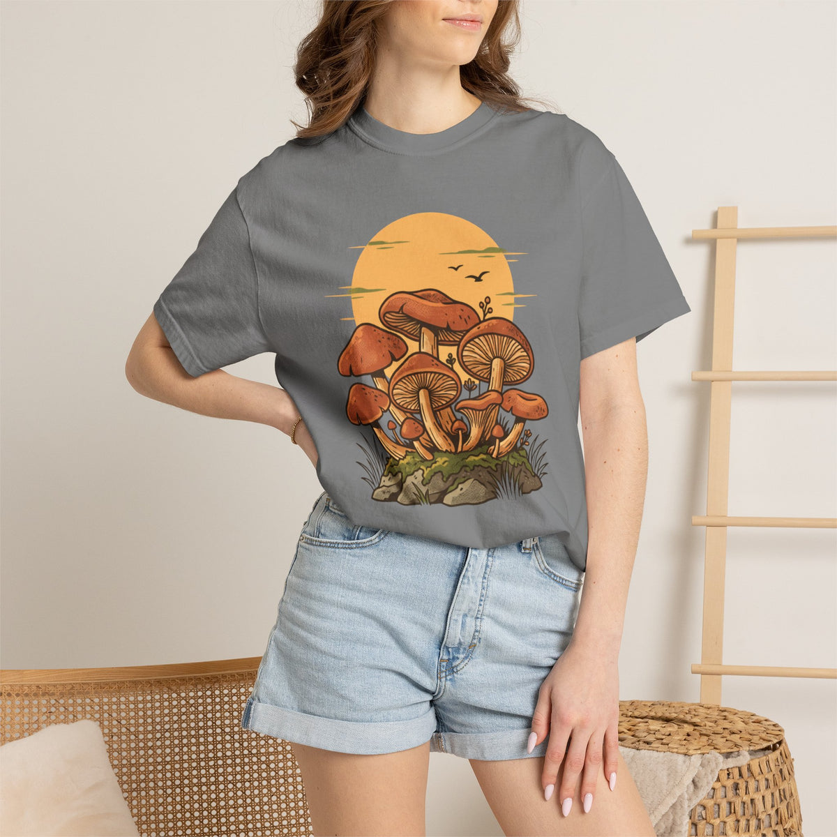 Vintage Mushroom Sunset