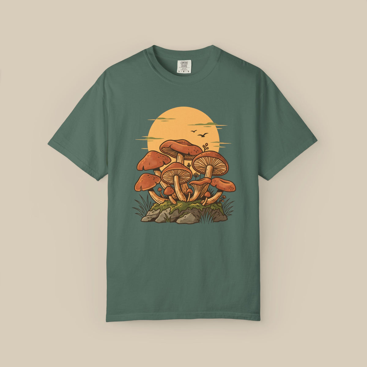 Vintage Mushroom Sunset